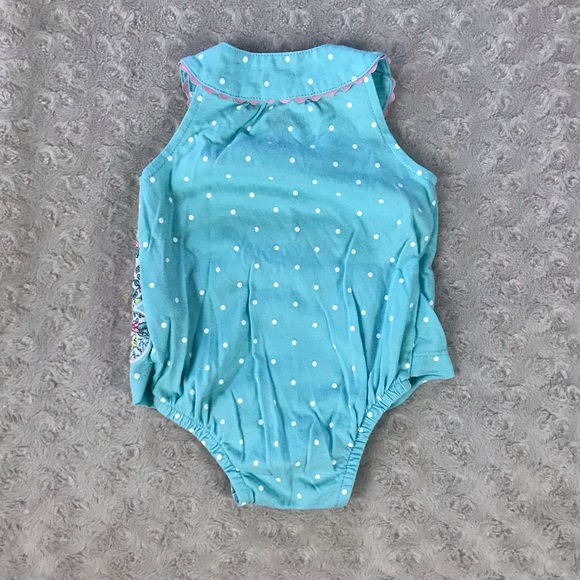 Carter’s Butterfly Romper Polka Dots 3M Blue - Picture 4 of 4